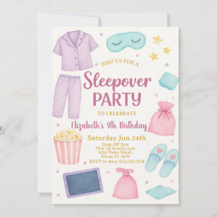 Sleepover Party Anniversaire Invitation