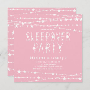 Sleepover Stars Anniversaire Fête Invitation