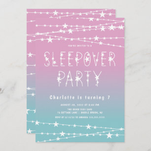Sleepover Stars Anniversaire Fête Invitation