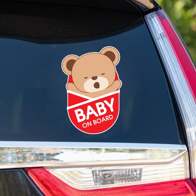 Sleepy Baby Bear Baby À Bord Sticker Voiture (Créateur téléchargé)
