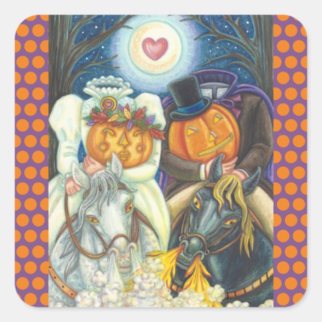 SLEEPY HOLLOW MARIAGE HALLOWEEN STICKERS SHEET Squ (Devant)