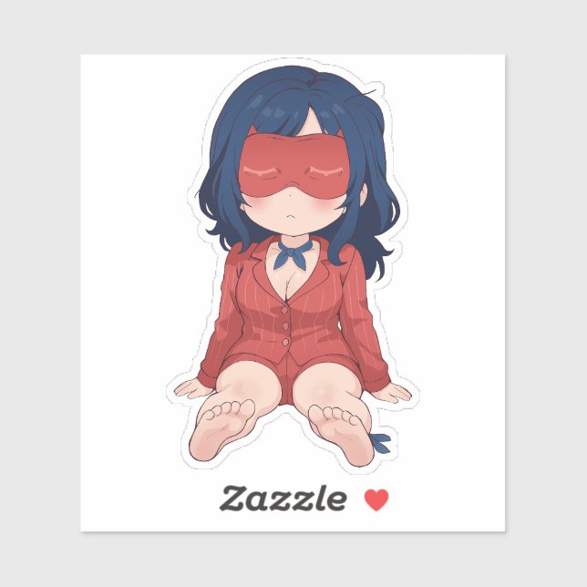 Sleepy Mita Chibi Cute Anime Sticker (Feuille)