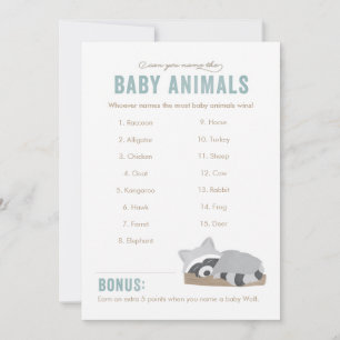 Sleepy Raccoon Baby Animals Jeu Board