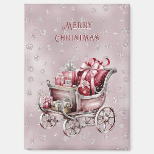 Sleigh De Noël Avec Cadeaux Magnet De Vacances