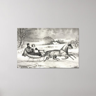 "Sleigh Ride" imprimé de toile enveloppé