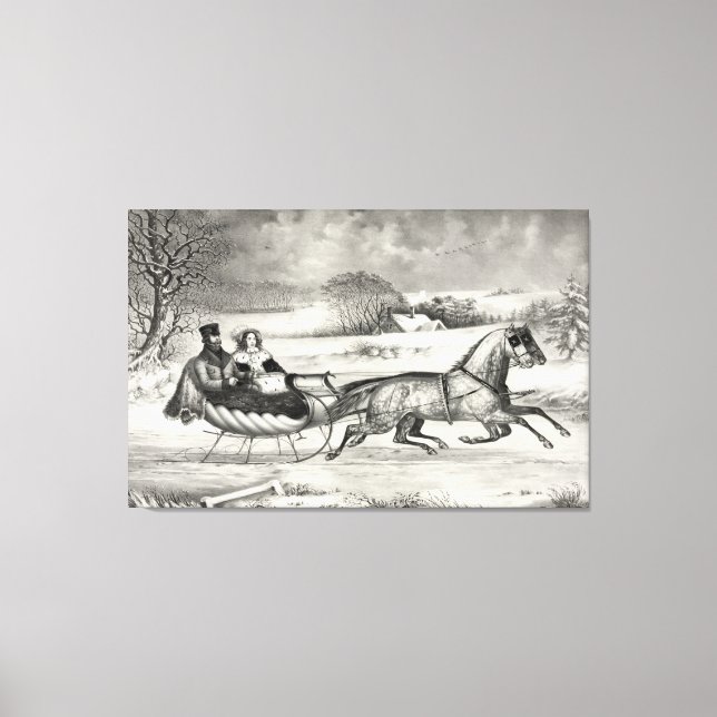 "Sleigh Ride" imprimé de toile enveloppé (Recto)