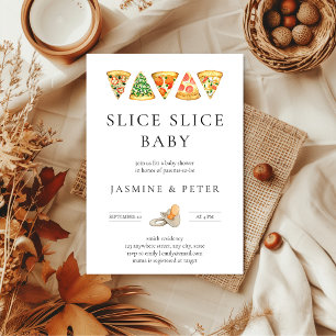 Slice Baby Pizza Baby shower Invitation