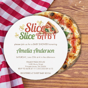Slice Baby Pizza Baby shower Invitation