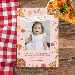 Slice moderne Baby Carte de remerciements d'annive