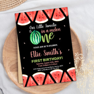 Slices Green Watermelon Invitations d'anniversaire