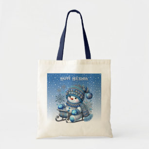 Sliding Snowman Sac fourre-tout de Noël