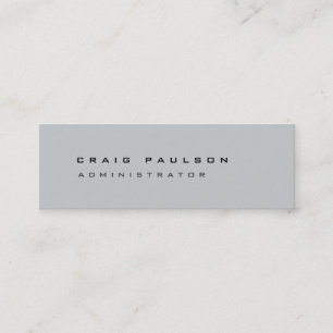 Slim Clean Carte de visite gris simple et élégant