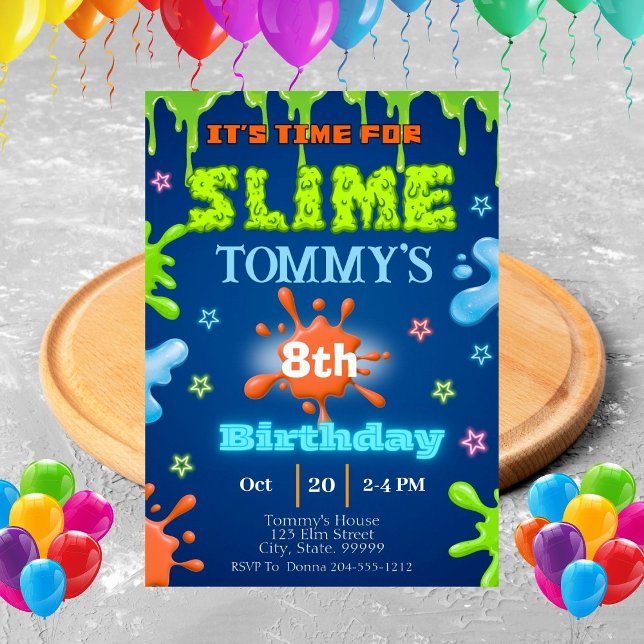 Slime Birthday Party Invitation (Créateur téléchargé)