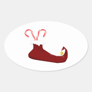 Slipper rouge elfe avec Sticker ovale Sucres de ca