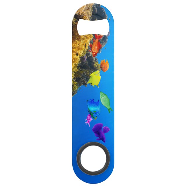 SlipperyJoe's Fish Pride tropicale vert bleu pourp (Dos)
