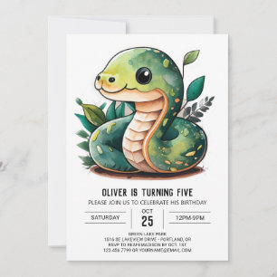 Slithering Wonderland Invitation d'anniversaire