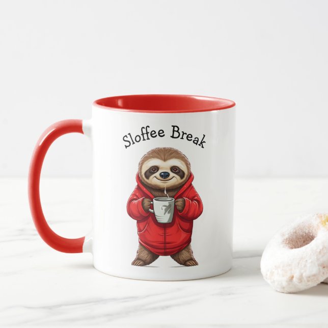 Sloffee Break Funny Coffee Mug (Avec donut)