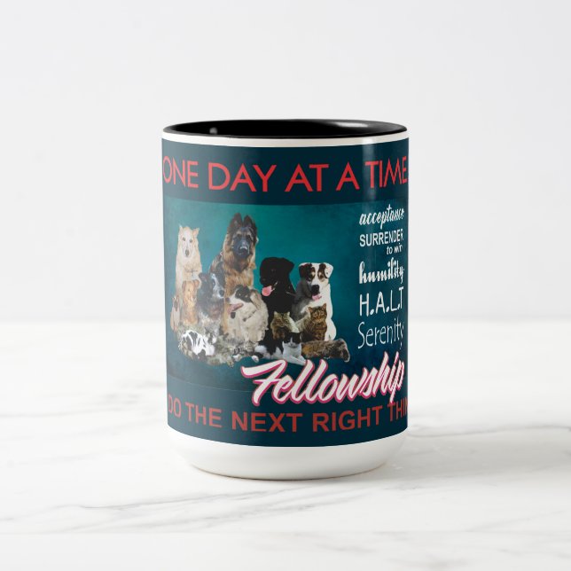 slogan de fellowship de rétablissement mug pour an (Centre)