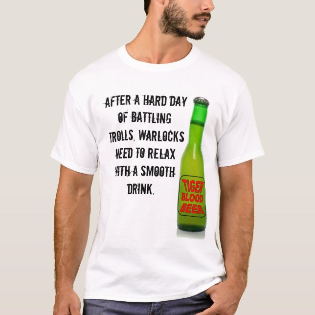 Slogan drôle de bière de sang de tigre de T-shirt (Devant)