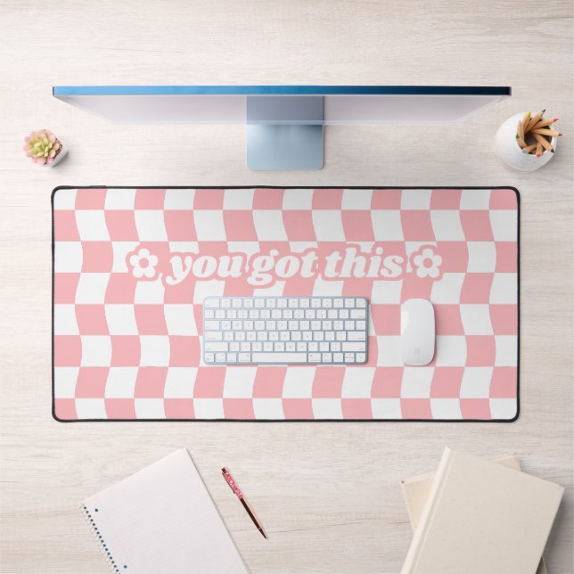 Slogan Motif en damier rose pâle (Bureau 1)