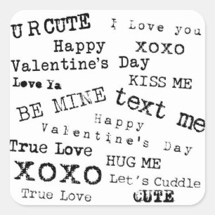 Slogans de coeur VALENTINE Ancien Sticker de machi