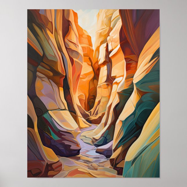 Slot Canyons Utah Paysage Art Imprimer Poster (Devant)