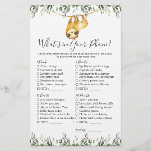 Sloth Animals Baby shower Ce qui est dans votre té