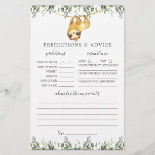 Sloth Animaux Baby shower Prédictions et conseils