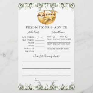Sloth Animaux Baby shower Prédictions et conseils