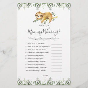 Sloth Animaux Baby shower Qu'est-ce que maman port