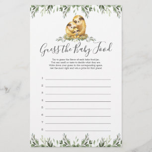 Sloth Baby shower Devine La Nourriture Pour Bébé