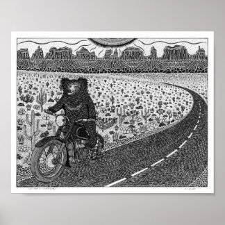 Sloth Bear on Motorbike #2 Poster