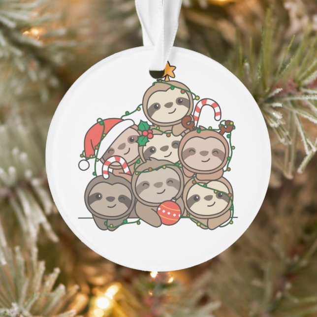Sloth Christmas Tree Funny Animal Noël Orname (Arbre)