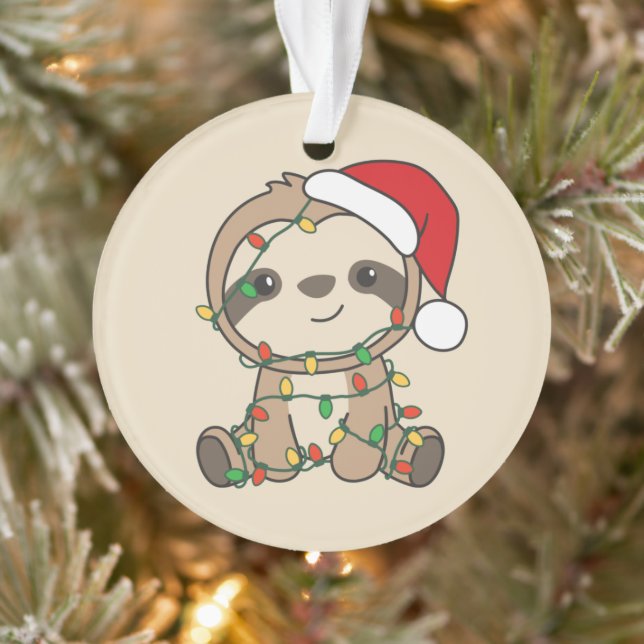 Sloth Christmas Winter Animaux Sloths Ornament (Arbre)