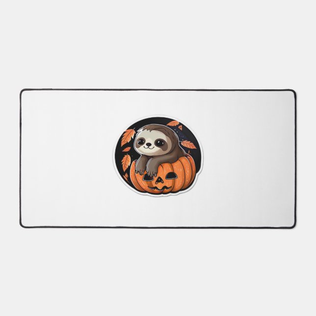 Sloth citrouille Halloween autocollant Surdimensio (Recto)