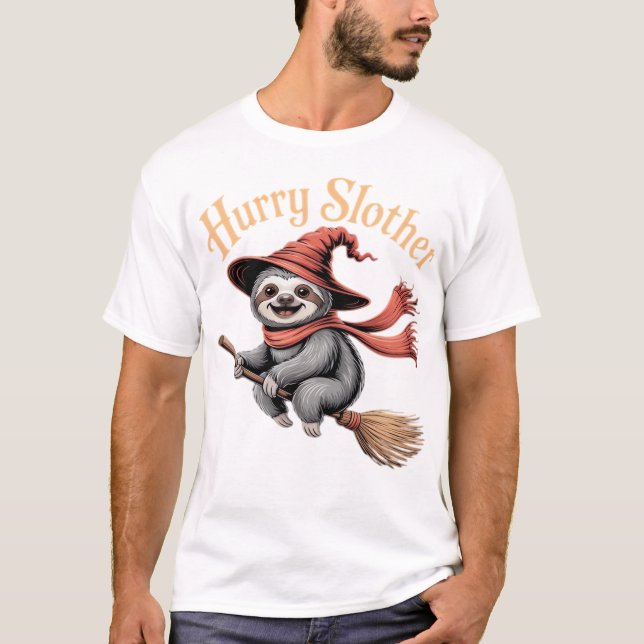 Sloth Cute Halloween Witch Funny Essential T-Shirt (Devant)