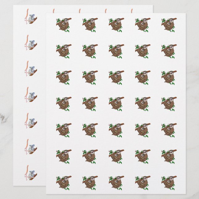 Sloth et Koala portent un petit dessin à deux côté (Devant / Derrière)