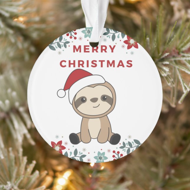 Sloth Noël Neige hiver Animaux Parfums Ornamen (Arbre)