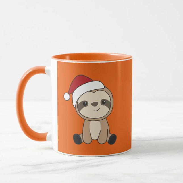 Sloth Noël Neige hiver Animaux Sloths Mug (Gauche)
