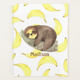 Sloth sur une branche Bananes Nom animal