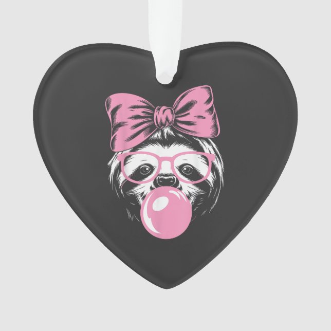 Sloth Wearing Glasses and Blowing Pink Bubble Gum  (devant)