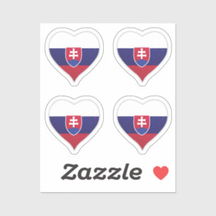 Slovaquie amour drapeau orgueil autocollant coeur