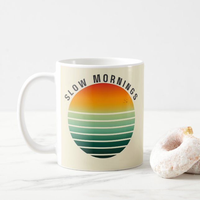 Slow Mornings - Retro Aesthetic Mug (Avec donut)