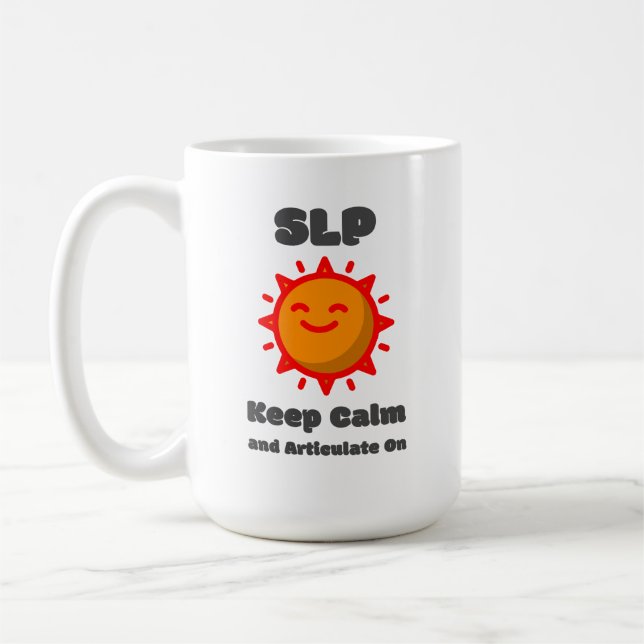 SLP Gardez le calme et Articulez sur la Mug (Gauche)