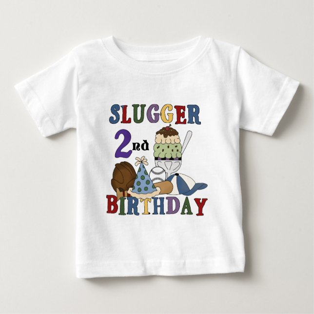 Slugger de baseball 2e Anniversaire t-shirts et ca (Devant)