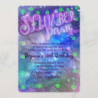 SLUMBER PARTY Space Galaxy Invitations d'anniversa