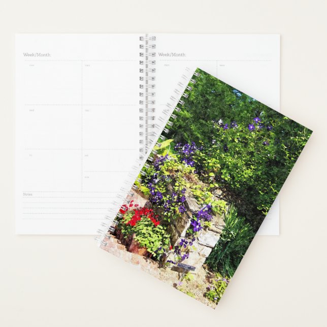 Sm Planner - Clematis violet sur le mur (Devant avec enveloppe)