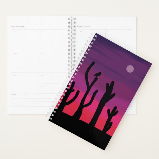 Sm Planner Coucher de soleil Saguaro (Devant avec enveloppe)