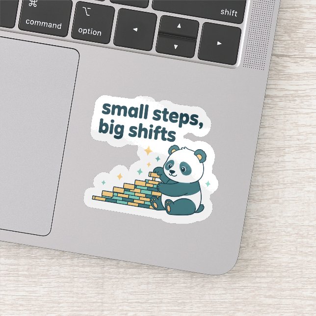 Small Steps Big Shifts Sticker  Motivational Panda (Détail)