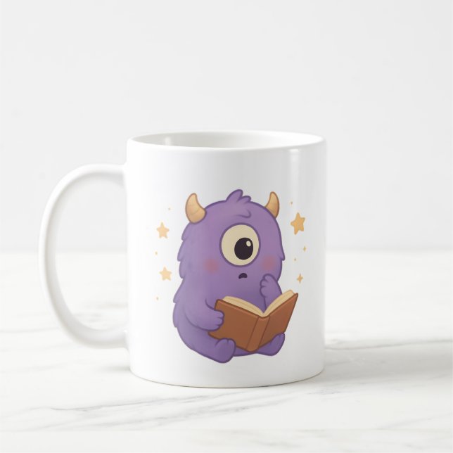 Smart Reading Monster Kids Mug — Purple Study (Gauche)